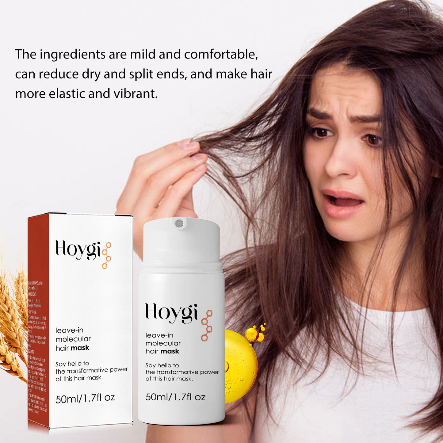 Leave-In Hair Mask, Repair The End Of Hair Damaged By Ironing And Dyeing Dry Hair, Soft And Long-Lasting Fragrance Treatment Mask