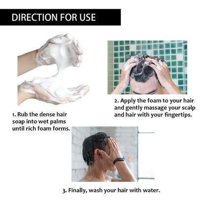 Root Activator Soap Bar, Hair Nourishing And Moisturizing Clean And Smooth Hair Roots Natural Black Thick Hair Care Shampoo Soap