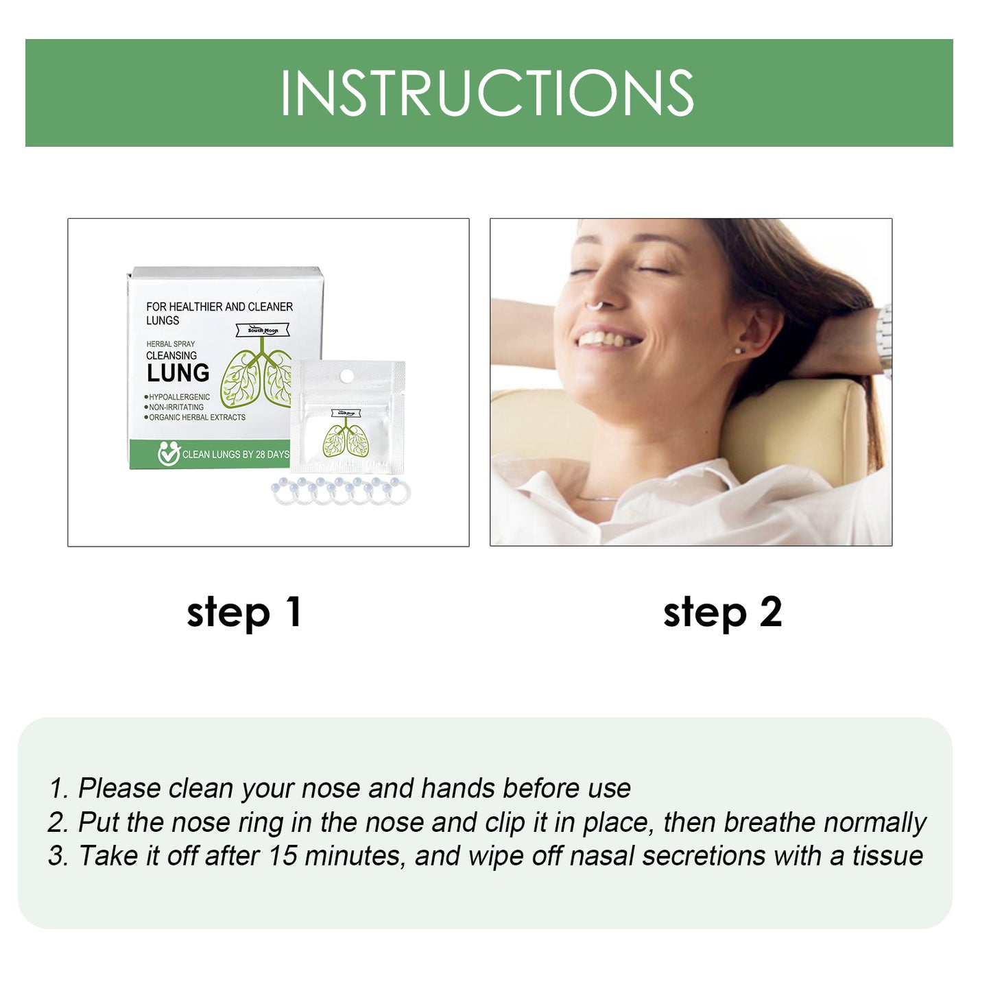 Herbal Spray Cleansing Lung, Nasal Clean Relief And Repair Nasal Discomfort Nasal Cleaning Body Care Nose Ring