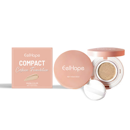 Eelhope Compact Air Cushion Foundation (Natural Color) Natural Lightweight Concealer Durable And Easy To Remove Makeup No Fake White Moisture Cushion