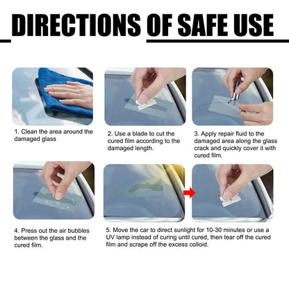Glass Repair Kit, Auto Glass Cracks And Scratches Multi-Functional Adhesive Repair Solution