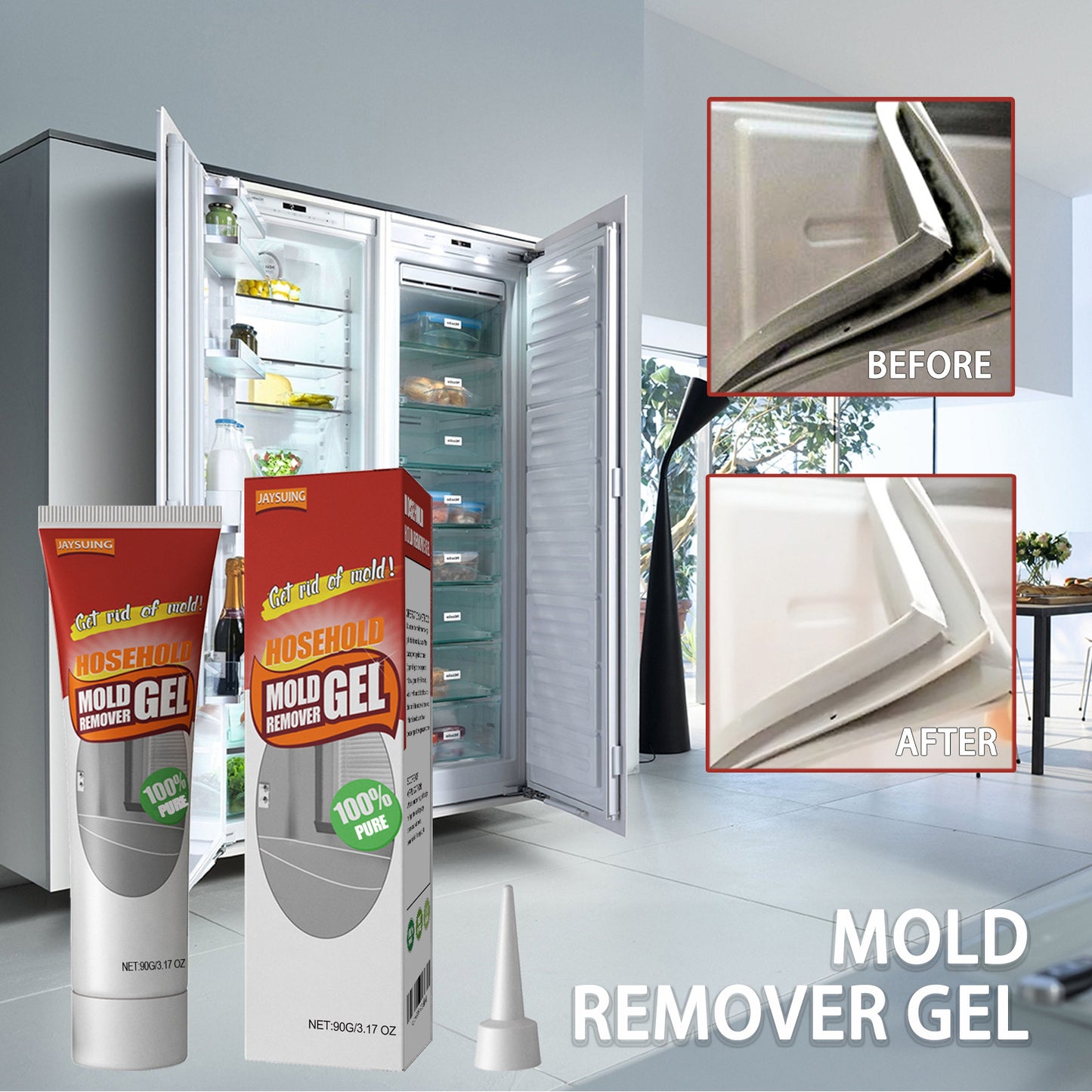 Wall Mold Removal Gel, Wall Wall Bathroom Kitchen White Mold Removal Gel