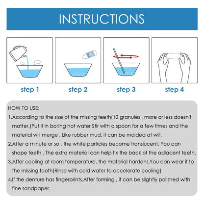 Jaysuing Moldable Dental Filling Cavity Adhesive (30ml box), Film And Television Makeup Denture Modification Adhesive, False Dental Filling, Broken Tooth Temporary Dental Filling Adhesive