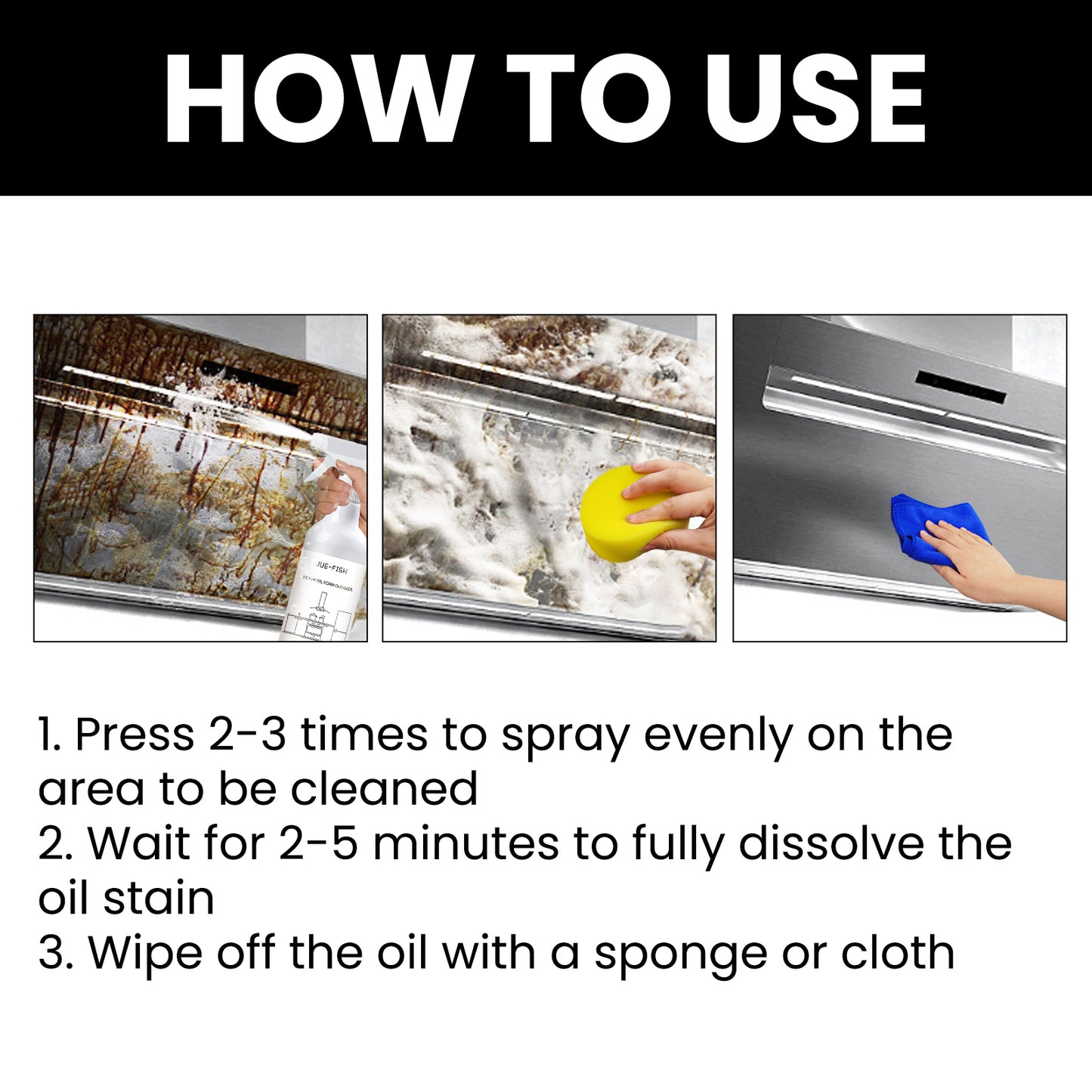 Heavy Oil Foam Cleaner, Kitchen Stove Range Hood Wash Basin Oil Dirt Removal Cleaner