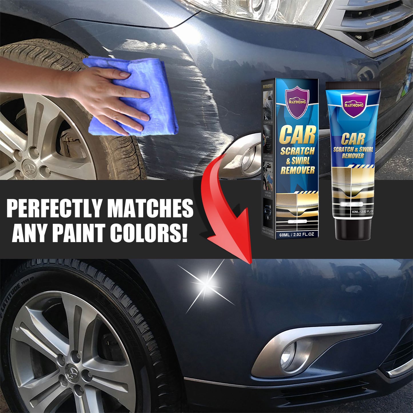 Car Scratch Repair Cream, Car Maintenance Refurbishment Paint Scratches Scratches Polishing Paint Repair Paste