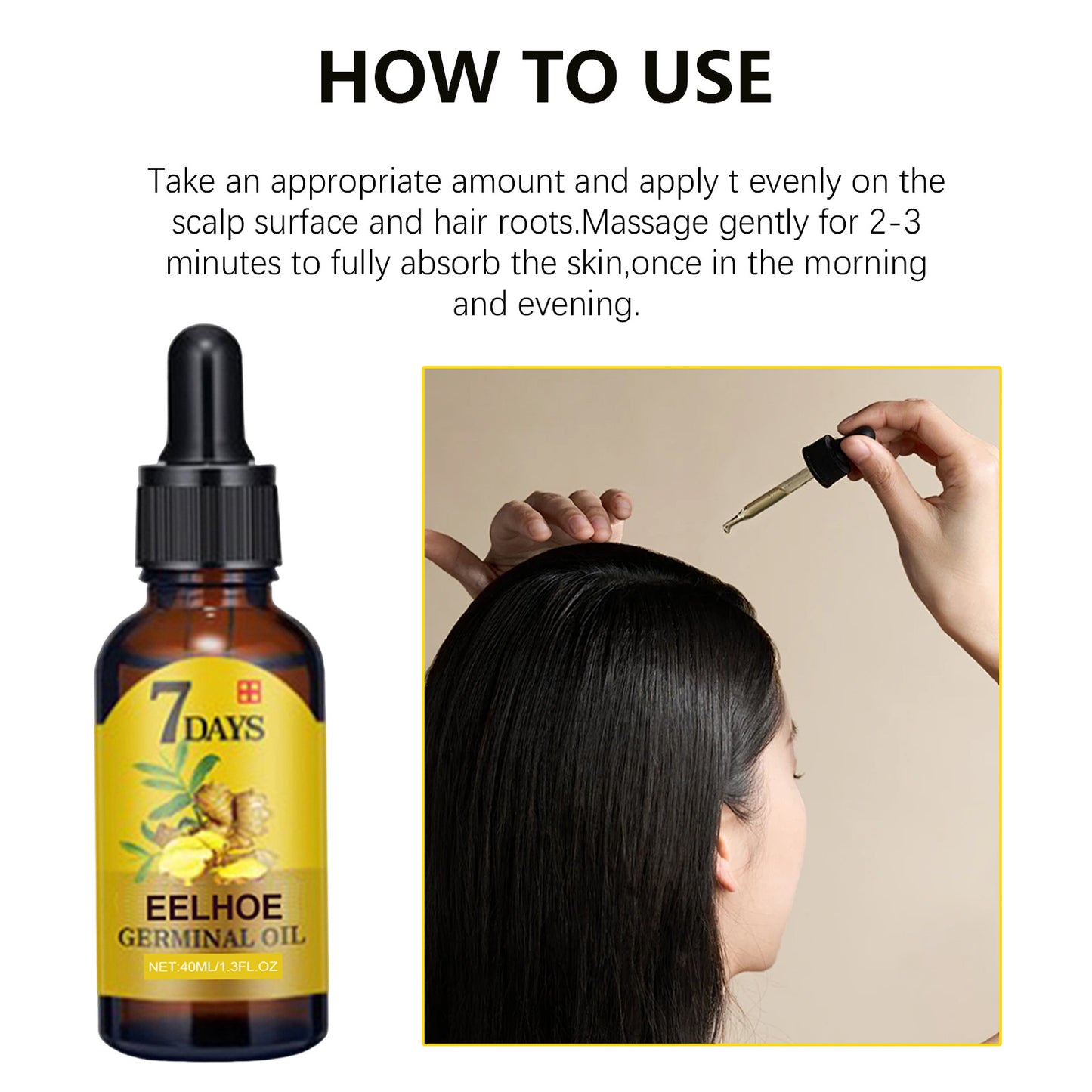 EELHOE Ginger Hair Care Liquid (40ml) Is A Nourishing And Moisturizing Hair Care Liquid That Strengthens And Prevents Hair Loss