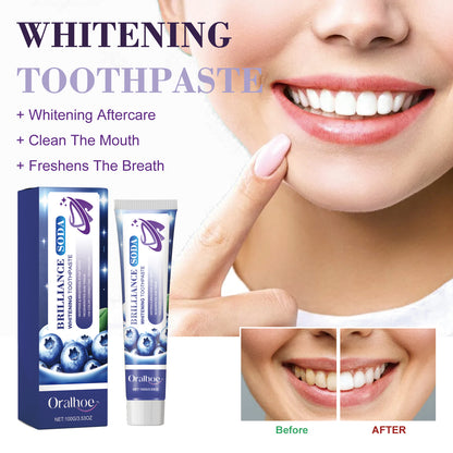 Whitening Toothpaste, Fresh Breath Care Gums Clean Teeth Yellow Stains Tartar White Toothpaste