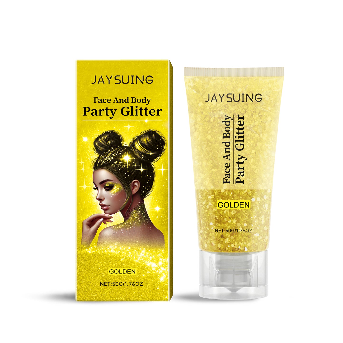 Jaysuing Glitter Glitter Gel, Natural Stereoscopic Body High Glitter Party Rave Multi-Color Option