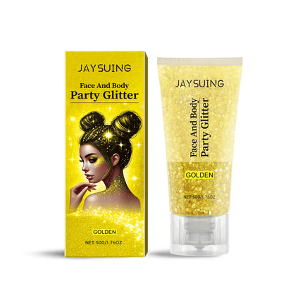 Jaysuing Glitter Glitter Gel, Natural Stereoscopic Body High Glitter Party Rave Multi-Color Option
