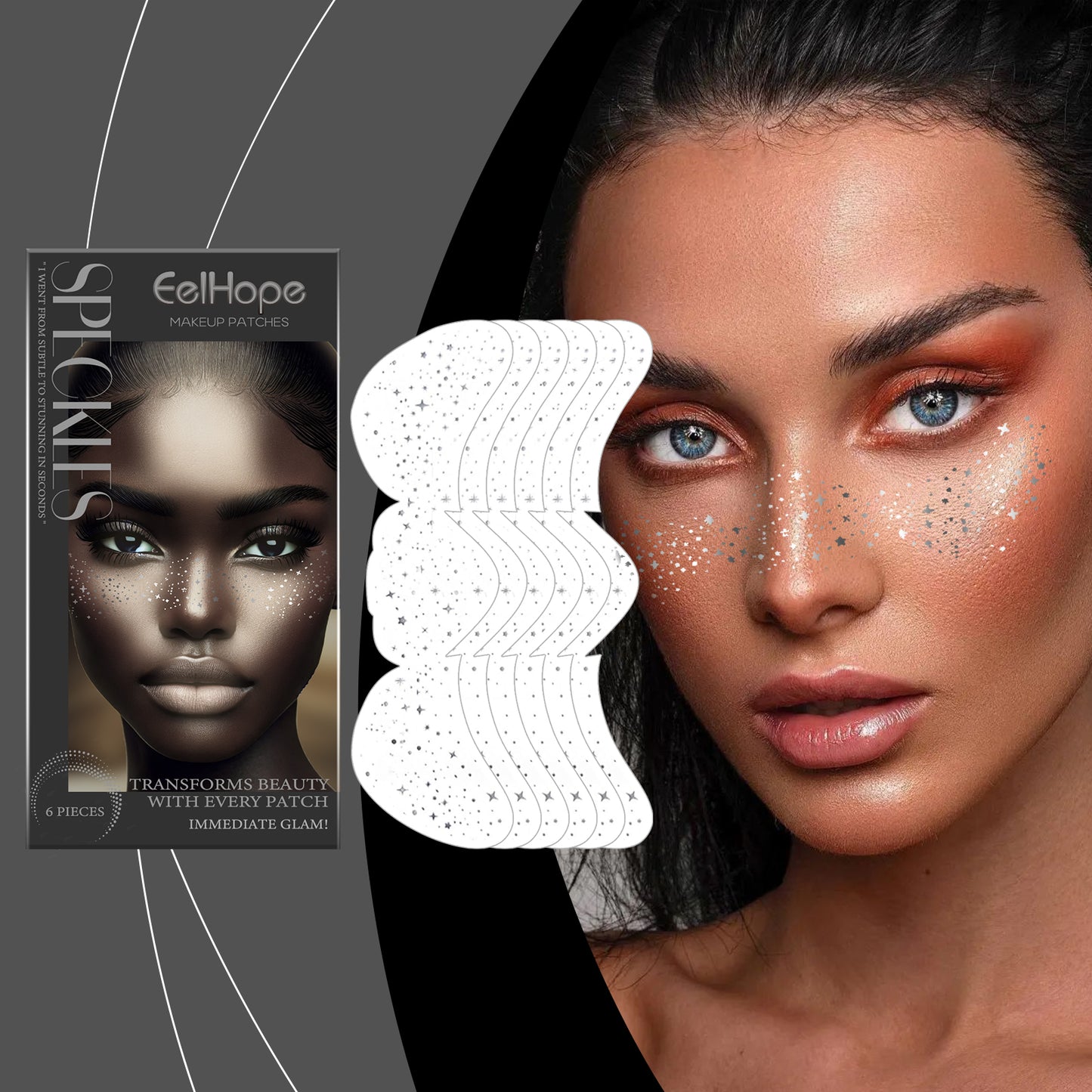 Eelhope Spot Makeup Patch Glitter Spot Tattoo Stickers Easily Create Freckle Makeup Contouring Patch