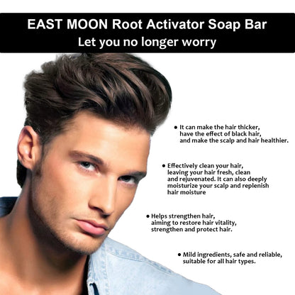 Root Activator Soap Bar, Hair Nourishing And Moisturizing Clean And Smooth Hair Roots Natural Black Thick Hair Care Shampoo Soap