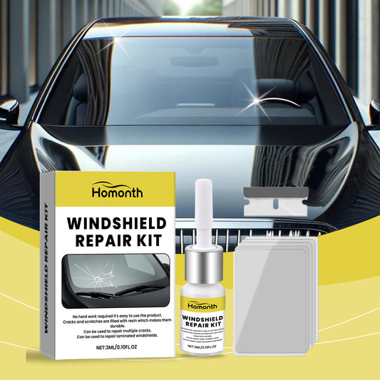 Homonth A Three-Piece Set, For Car Windshield Care, Including A Windshield Crack Repair, Cleaning And Refurbishment Kit
