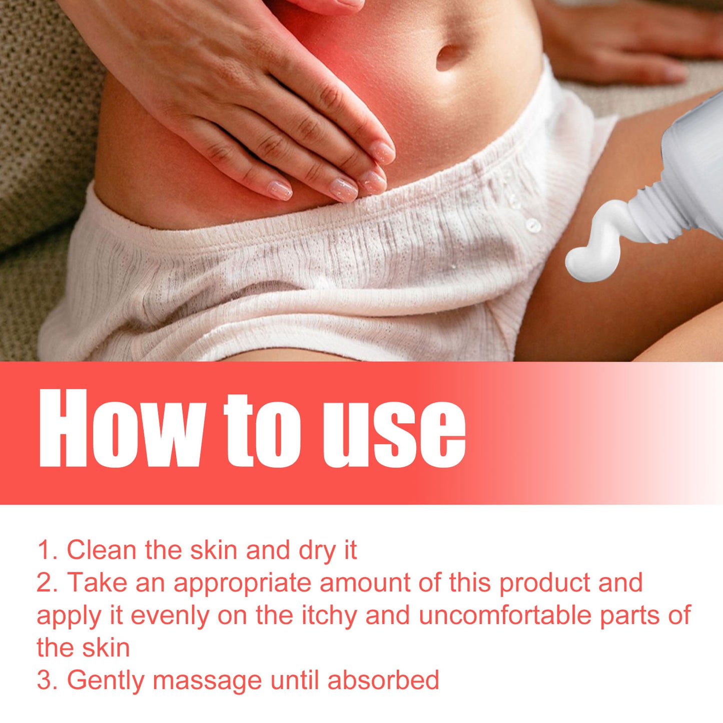 Heat Rash Treatment Cream, Alleviate The Uncomfortable Itching Clean Body Odor Care Cream For External Use Only