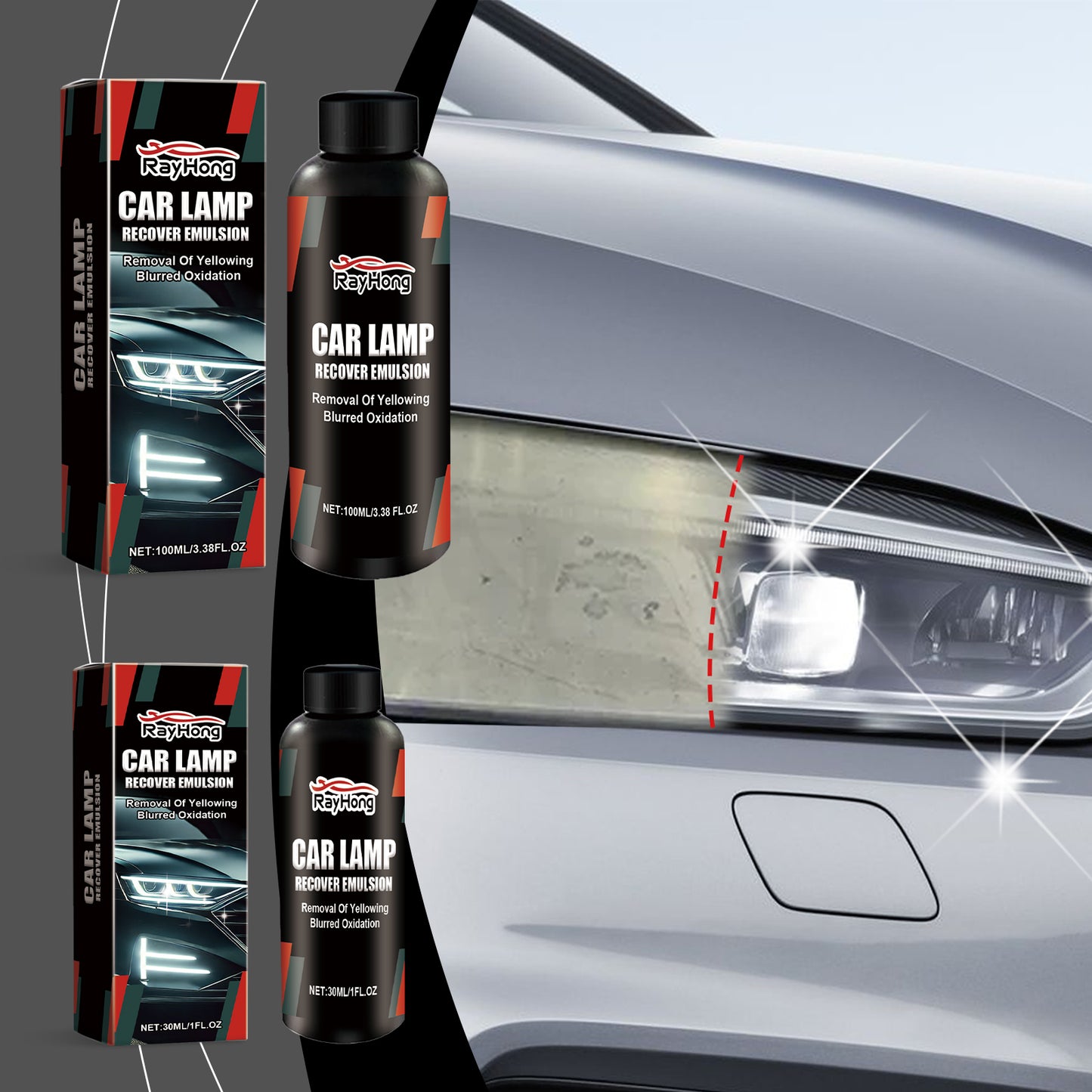Rayhong Car Headlight Repair And Polishing Paste (30ml) Car Headlight Decontamination, Dust-Proofing, Scratch Refurbishment And Car Paint Care Agent