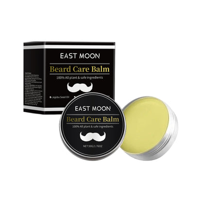 East Moon Men's Facial Hair Care Cream, Strong Beard Nourishing Thick Soft Bright Black Moisturizing Care