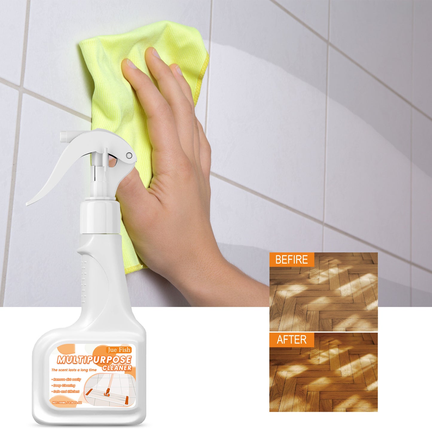Multipurpose Cleaner, Wood Furniture Solid Wood Flooring Marble Tile Porcelain Decontamination Cleaner