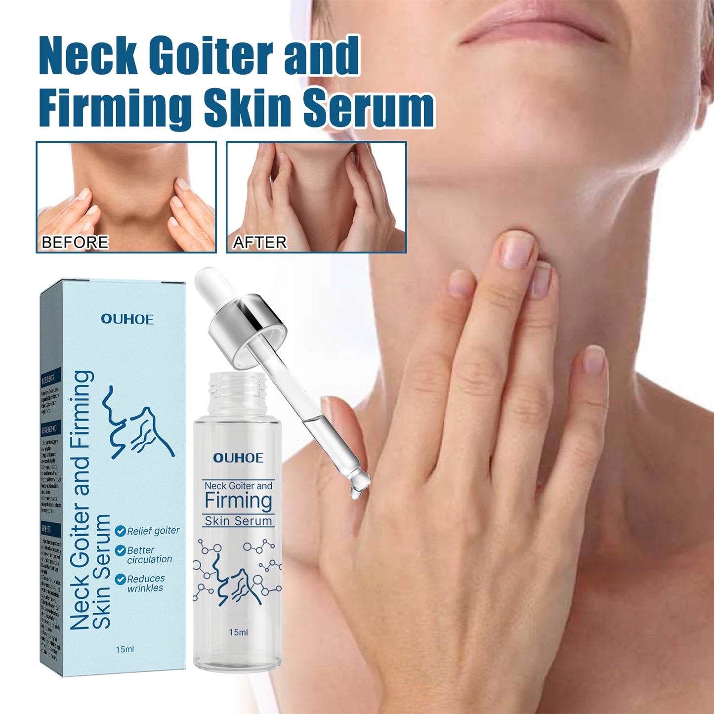Neck Firming Essence, Lighten Fine Lines Lift Neck Moisturizing And Brightening Essence