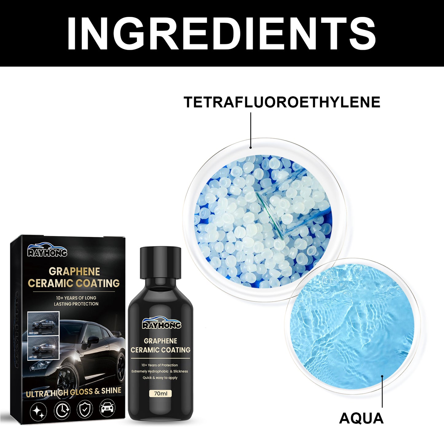 Graphene Ceramic Coating, Super Water Plating Crystal Coating Waterproof Coating Sealing Glaze Maintenance Car Paint