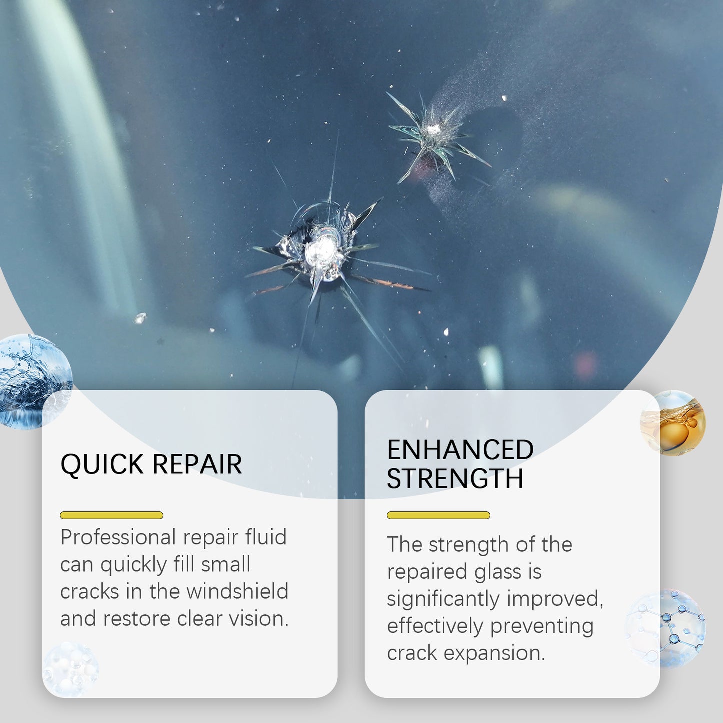 Homonth A Three-Piece Set, For Car Windshield Care, Including A Windshield Crack Repair, Cleaning And Refurbishment Kit