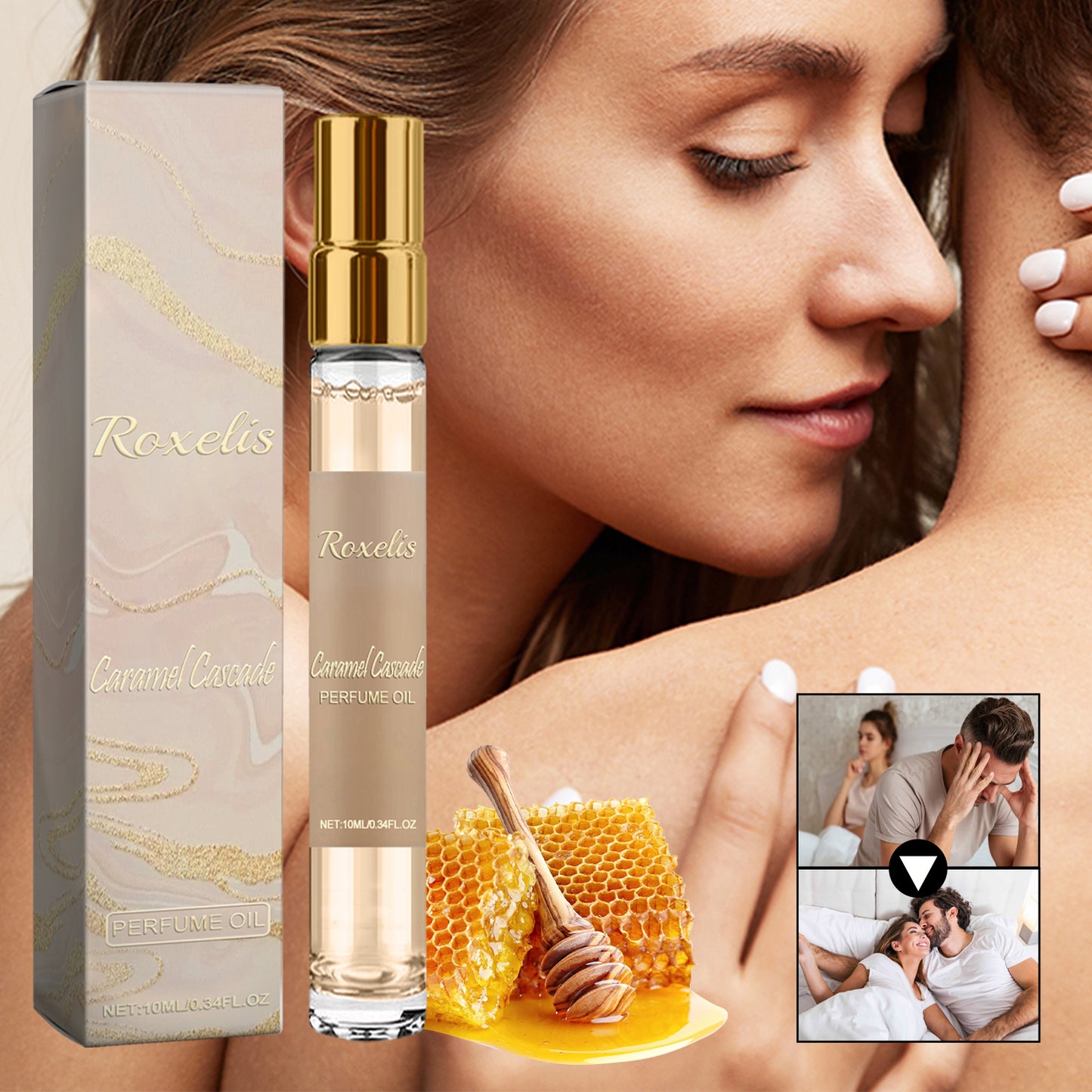 Caramel Cascade Perfume Oil, Lasting Fragrance Light Elegant Natural Niche Fresh Mild Not Pungent Portable Caramel Perfume