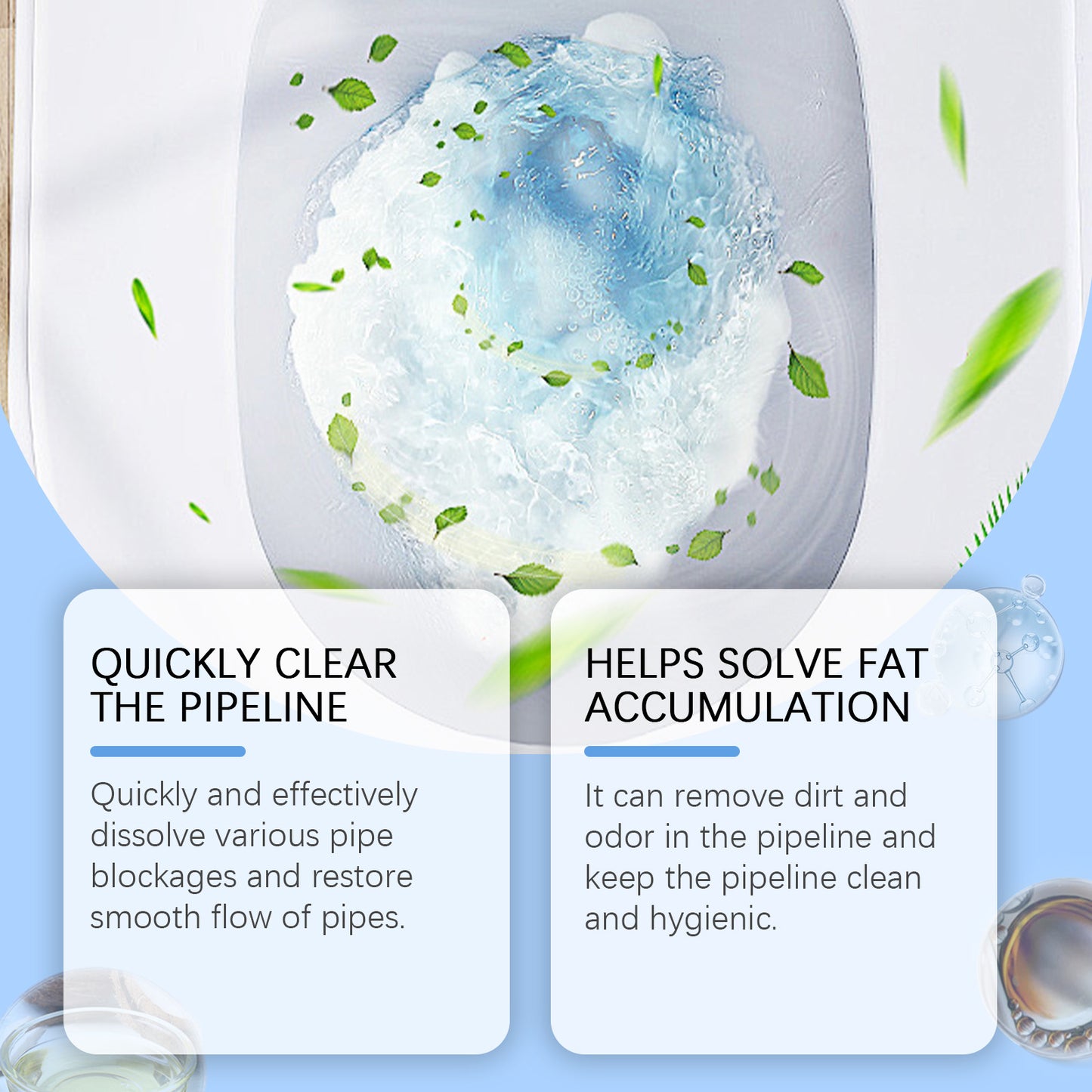 Pipe Dredging Powder, Toilet Pipe Toilet Floor Drain Kitchen Drain Clogged Dredging Powder