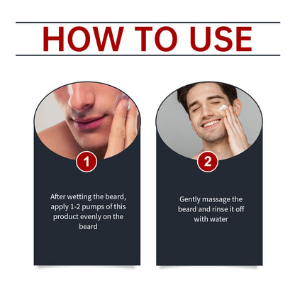 Facial Hair Cleansing Mousse Moisturizes And Moisturizes Men's Facial Hair Care Beard