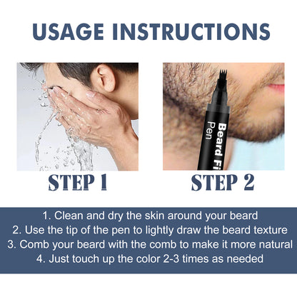 Beard Filler Pen, Detachable And Easy-To-Use Filler Pens Make It Easy To Create A Bushy Beard Hairline