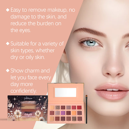 Eelhope 18-Color Eyeshadow Palette Eyeshadow Makeup Eyeshadow Multicolor Eye Palette With 18-Color Everyday Glitter