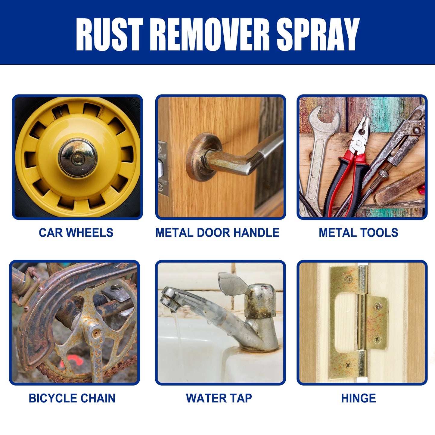 Rust Remover Spray, Car Wheel Reconditioning Rust Removal Paint Polishing Cleaning Decontamination Spray