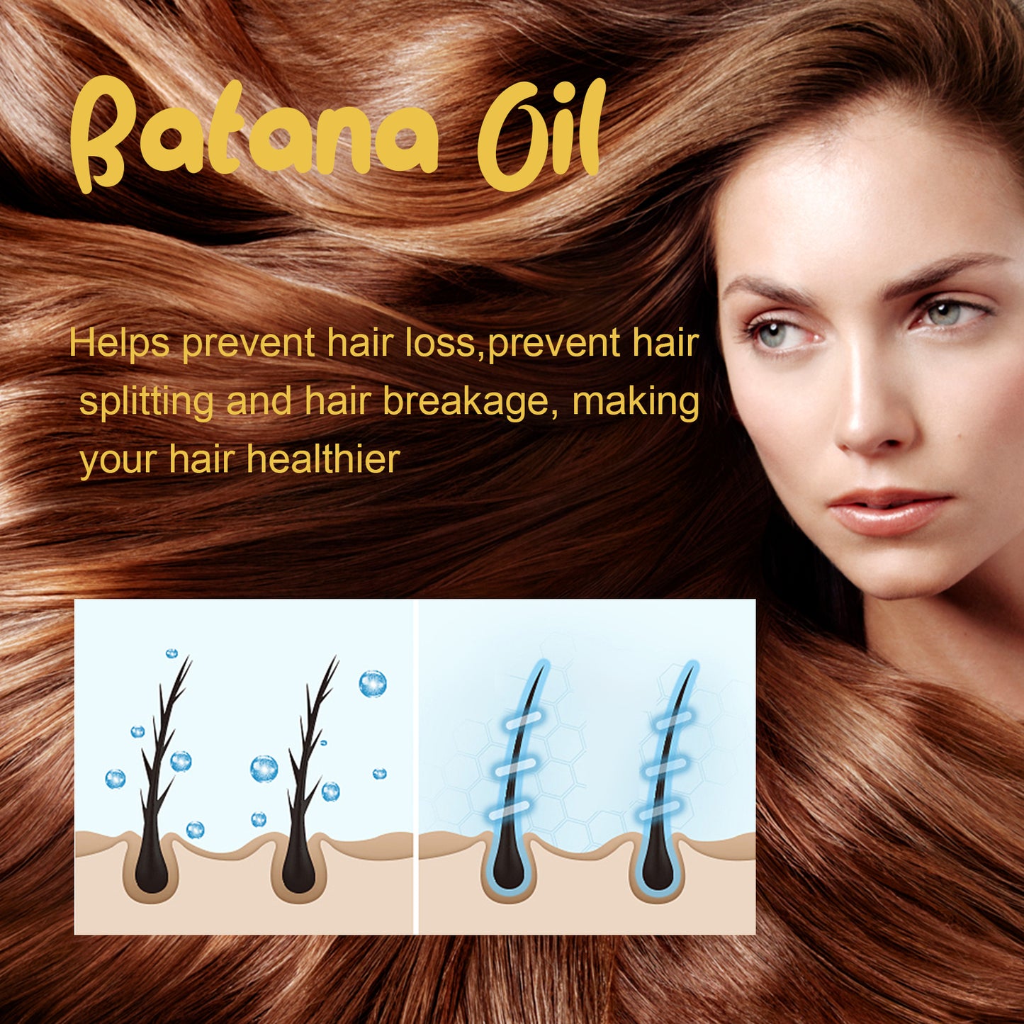 Batana Oil, Hydrating Repair Hair Sere Short-Tempered Soft Thick Hair Oil