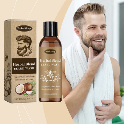 WoodSleep Facial Hair Cleanser For Men Gentle Cleansing Care Facial Hair Moisturizing And Moisturizing Care Solution