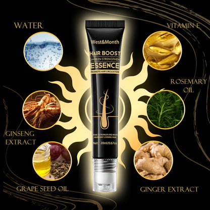 Hair Boost Darken Strengthen Essence, Scalp Massage Moisturizing Hair Roots Thick Smooth Hair Care Ball