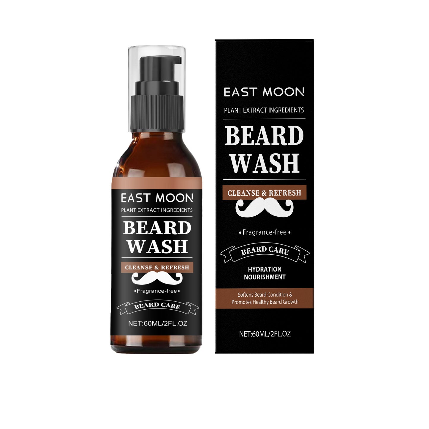 East Moon Men's Facial Hair Care Cleanser Gentle Nourishing Soft Clean Care Facial Hair Cleanser
