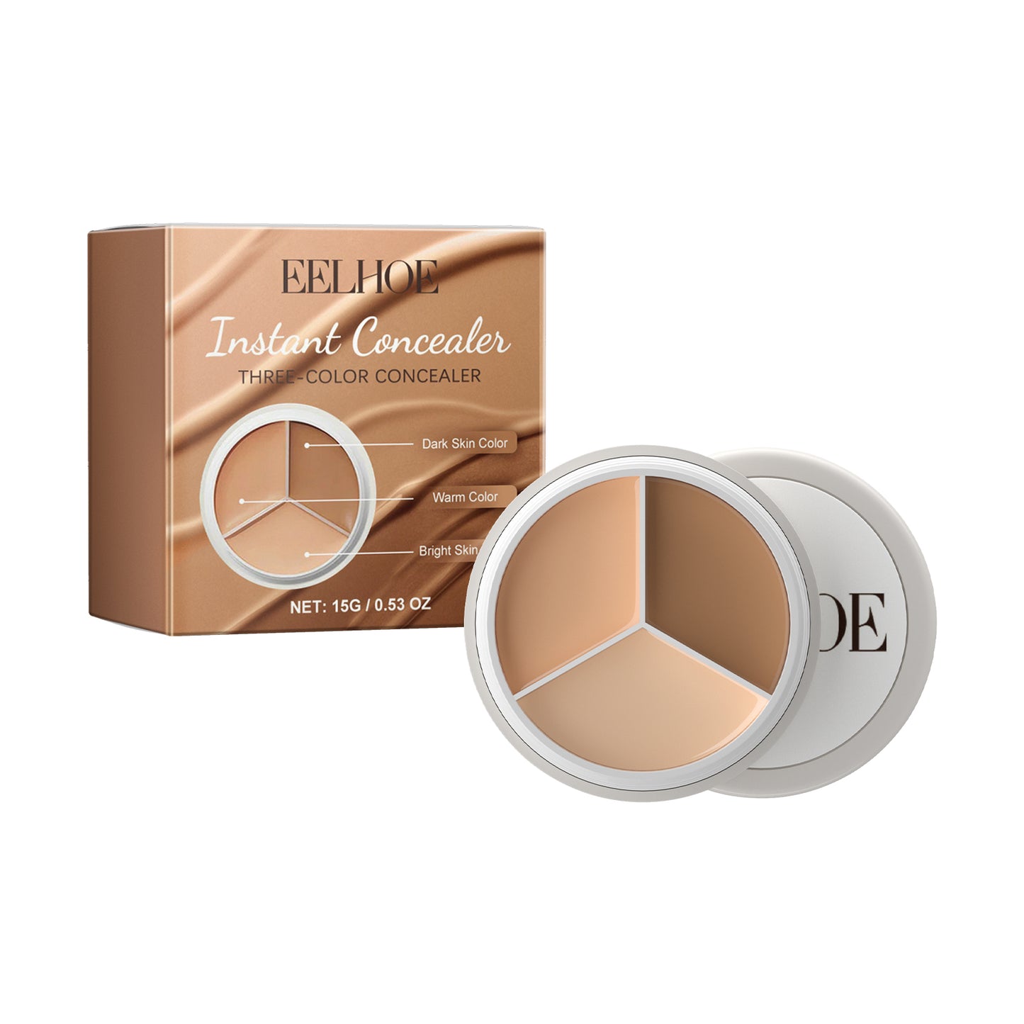 Three-Color Concealer, Hide Facial Blemishes Tear Gashes Dark Circles Under Eyes Spots To Create A Clear Natural Look