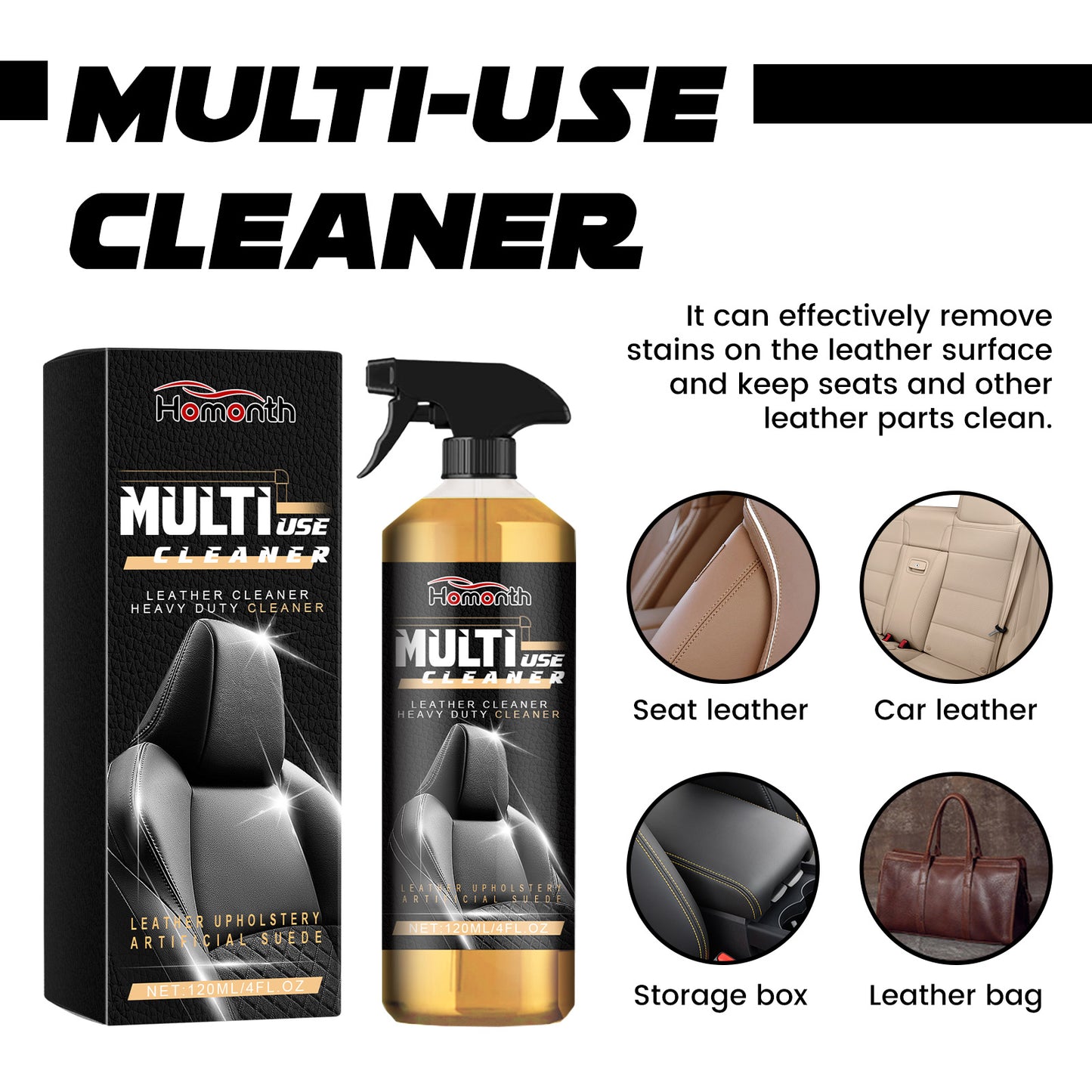 Mult-Use Cleaner, Car Interior Leather Maintenance And Renovation Decontamination Cleaning Agent