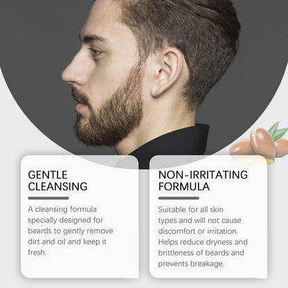 East Moon Facial Hair Shampoo Men's Facial Hair Cleansing Moisturizing Soft Facial Hair Gentle Clean Shave