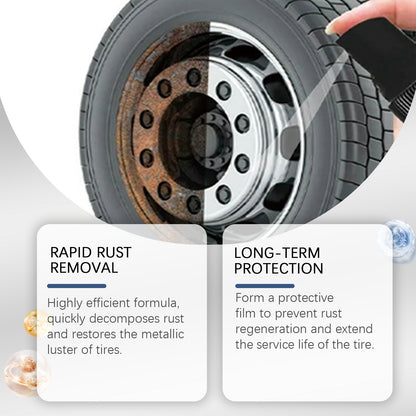 Homonth Automobile Tire Rust Spray, Dust Cleaning Steel Ring Rust Polishing Clean Wheel Rust Remover