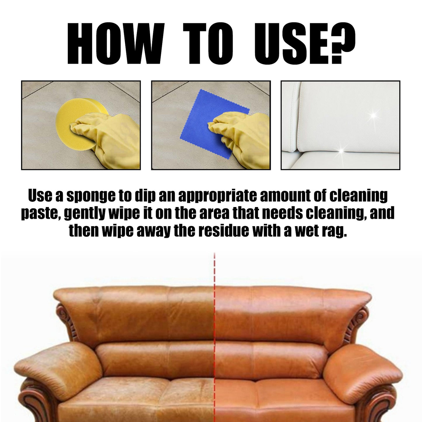 Cleaning Cream, Sofa Seat Polishing Complementary Color Brightening Scratch Care Repair Cream