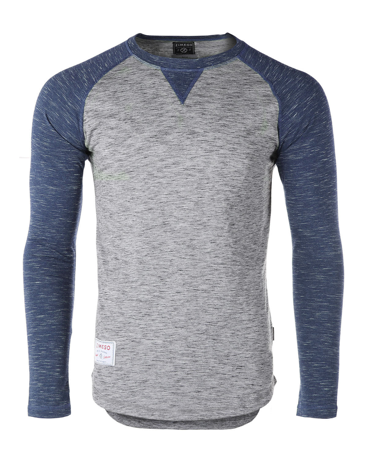 ZIMEGO Men Athletic Fit Baseball Retro Contrast Long Sleeve Raglan T-Shirt