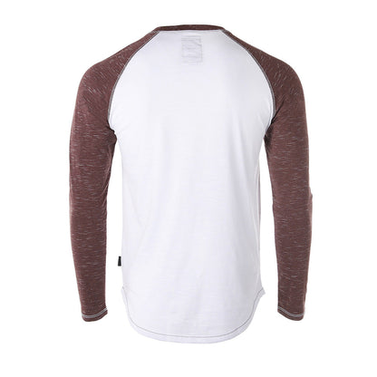 ZIMEGO Men's Long Sleeve Athletic Stripes Arm Contrast Raglan Henley - ZGLS555