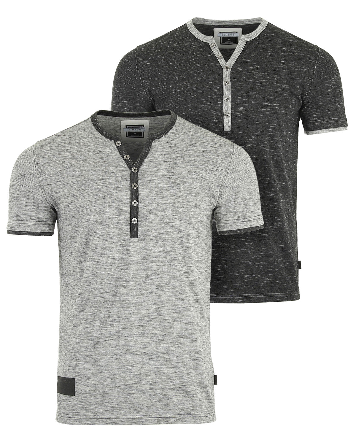 Short Sleeve Y Neck Henley Button T-Shirts