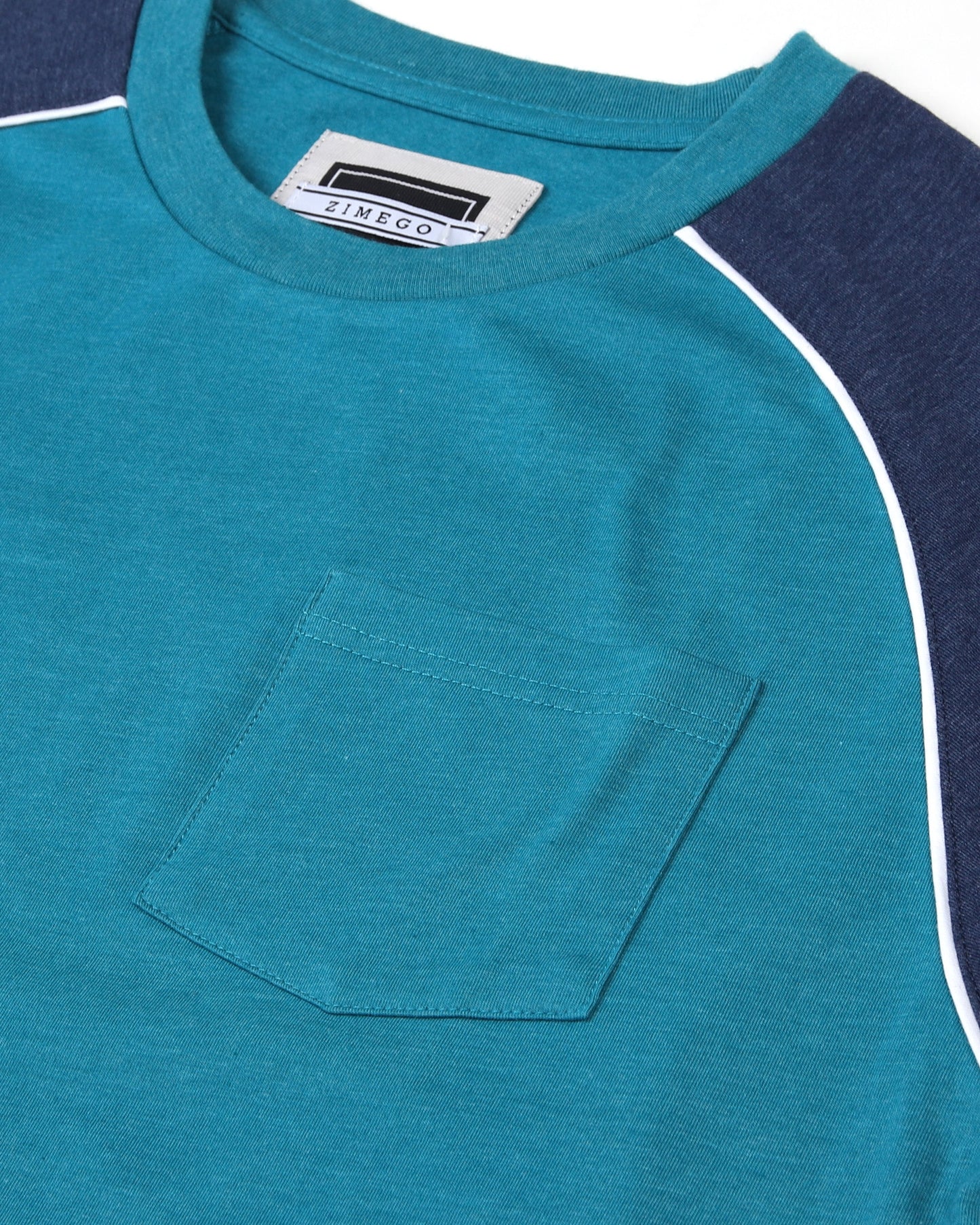 Mens Short Sleeve Raglan Tee - Color Block Retro Casual T-Shirt